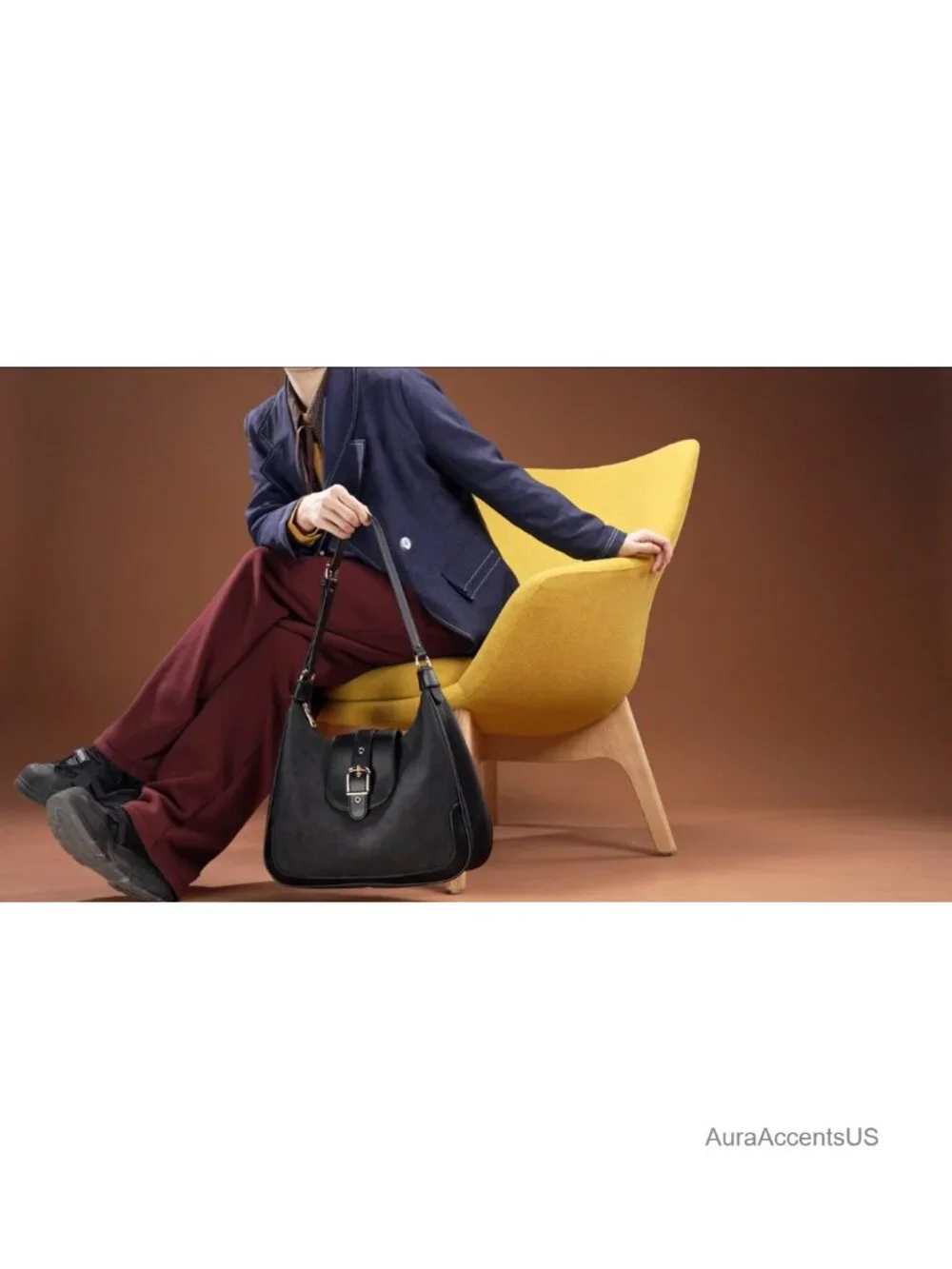 Large Hobo Handbag Women Suede Faux Leather Shoulder Bag